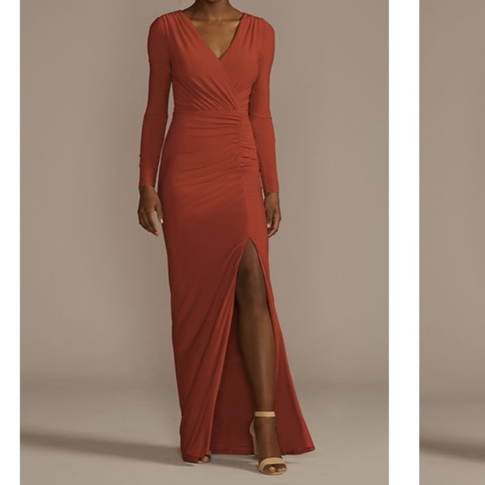 NWT Long-sleeve Ruched Dress